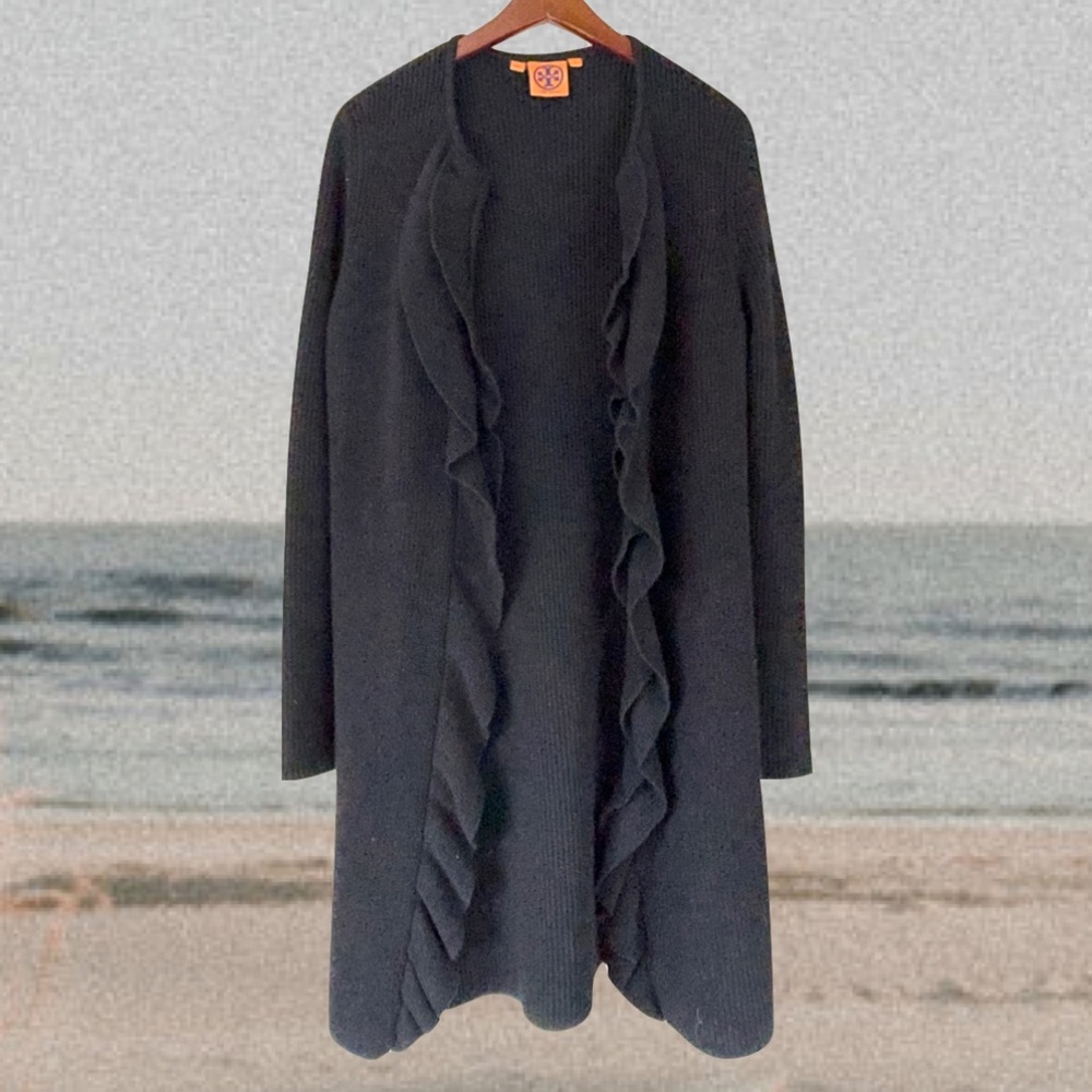 Tory Birch Black Long Knit Cardigan | Coziness
